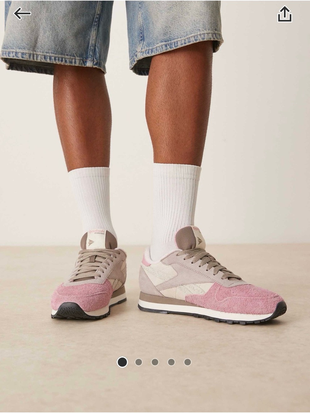 Reebok Classic Pink and Grey Suede